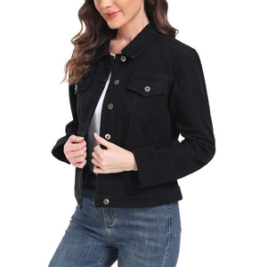 Chaqueta Vaquera de Mezclilla para Mujer de Alta Calidad, Tejido Elástico, Corte Casual, Chaqueta Vaquera Azul con Botones Personalizados - Product Image 4