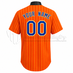 Camiseta de Béisbol Personalizada con Rayas Naranjas, Impresión por Sublimación Completa, 100% Poliéster, Secado Rápido, Transpirable, Talla Grande, Ligera, para Equipo - Product Image 2