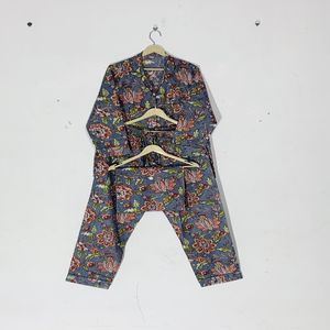 Conjunto de Pijama de Algodón con Estampado Floral de Estilo Étnico Moderno, Ropa de Dormir y de Estar para Mujer, Regalo - Product Image 5