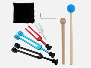 Juego de 4 diapasones para sanación de chakras, terapia de sonido por vibración, meditación. - Product Image 2