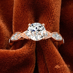 Round Cut Moissanite Twist Ring Rose Gold Engagement Ring Women Bridal Jewelry <b>Gift</b> USA Elegant Fashion Style - Product Image 1