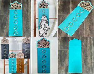 Soporte para Bufandas de Cuero Vacuno Estilo Occidental, Hecho a Mano, con Anillos Metálicos Resistentes para el Hogar y el Granero, Exhibidor de Bufandas de Diseño - Product Image 2