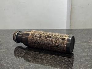 Black Antique Copper Water <b>Bottle</b> Ornamental Vine Engraved Reusable Metal Drink <b>Flask</b> Leakproof Daily Hydration <b>Bottle</b> - Product Image 2