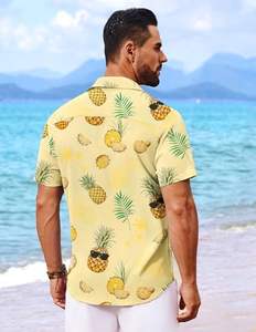 Chemise d'été tropicale pour homme à manches courtes, imprimé floral hawaïen, décontractée, boutonnée, colorée, pour les vacances - Product Image 5