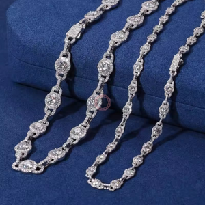 สร้อยคอแบบโซ่กลม เครื่องประดับอัญมณีชั้นดี จี้และชาร์มเงินแท้ 925 ชุบโรเดียม ประดับเพชรโมอิสซาไนต์ VVS - Product Image 3