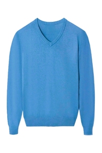 Pull en tricot à col en V pour homme, taille oversize, manches longues, couleur unie, pull de haute qualité, respirant, décontracté, pour l'automne - Product Image 2