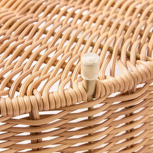 Lit pour chat en rotin fait main avec coussin, bord festonné, maisonnette confortable en osier pour petits chiens, meuble décoratif pour animaux de compagnie - Product Image 2