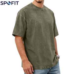 Camisetas de Verano de Alta Calidad para Hombre, Cuello Redondo, Manga Corta, Estilo Urbano, Oversize, 250gsm, Algodón, Lavado Ácido Vintage - Product Image 5