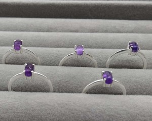 Natural Amethyst Faceted Oval Prong <b>Set</b> <b>Silver</b> Plated <b>Ring</b> Handmade Purple Gemstone <b>Ring</b> for Women Wholesale Jewelry - Product Image 2