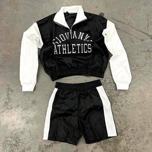 Ensemble survêtement coupe-vent et short en nylon pour homme, veste coupe-vent personnalisée et short en nylon détachable avec fermeture éclair quart de tour - Product Image 4