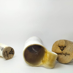 Taza de Cuerno Natural Hecha a Mano, Taza para Beber de Cuerno de Búfalo con Acabado Rústico, Taza de Cerveza para Bar en Casa y Uso al Aire Libre - Product Image 6