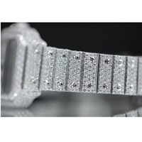 Reloj de pulsera de lujo con diamantes blancos de excelente calidad, resistente al agua, de cuarzo, para hombre, disponible para exportación desde India.