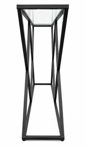 <b>Black</b> Metal <b>Console</b> Table Modern Entryway Sofa Table Geometric Accent Table for Living Room Hallway - Product Image 3