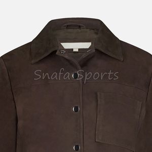 Camisa de Manga Larga para Hombre, Talla Adulto, de Alta Calidad, Transpirable, Suave al Tacto, de Cuero de Gamuza, con Bolsillos Delanteros, Estilo Urbano, Formal - Product Image 5