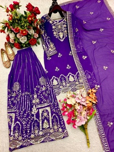 ชุดสัลวาร์ คามีซ โมเดิร์น ฟ็อกซ์ จอร์เจตต์ พร้อมซาราร่าและผ้าคลุมไหล่ สำหรับงานปาร์ตี้ - Product Image 6