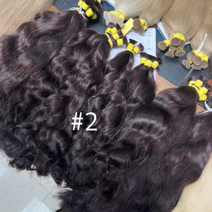 Precio de Fábrica, Cabello Humano Real al Por Mayor, Ondulado Natural, Colores Oscuros Platino, Extensiones de Cabello Humano Vietnamita 100% de Alta Calidad - Product Image 1