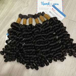 ผมแท้ 100% แบบดัดลอนด้วยไอน้ำ  แบบเป็นมัด  สีธรรมชาติ  ขายส่งจากผู้ผลิต - Product Image 2