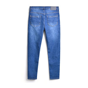 กางเกงยีนส์ทรงตรงสำหรับผู้ชายทรงคลาสสิกสไตล์ลำลองสไตล์สตรีททรงสลิมฟิตกางเกงยีนส์สีน้ำเงินซักสีสไตล์เรโทรสำหรับผู้ชาย - Product Image 2