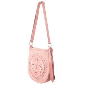 Bolso de cuero de vaca rosa a la moda para mujer, estilo de moda Vintage pintado a mano con decoración de cadena de cuero - Product Image 4