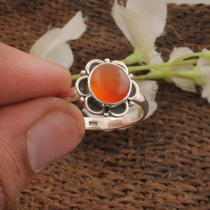 Bague en onyx rouge naturel, argent sterling 925, pierre précieuse ronde, bijoux en pierre véritable pour femmes, cadeau significatif, vente en gros - Product Image 1