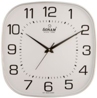 Jam Dinding Analog Persegi SONAM Desain Minimalis Plastik Gerakan Quartz Senyap Buatan India Model 1257
