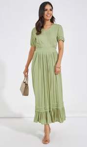 เดรสยาวผู้หญิงสไตล์วินเทจสั่งทำพิเศษสำหรับฤดูร้อน แขนยาว/แขนสั้น คอวี ไซส์ใหญ่ ปักลายผ้าฝ้าย - Product Image 3