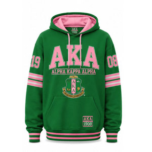 Sudadera con Capucha Moderna AKA, Sudadera Rosa y Verde para Hermandades, Ropa Cómoda Inspirada en la Vida Griega - Product Image 2