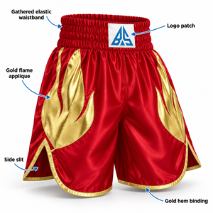 Pantalones Cortos de Muay Thai con Logotipo Personalizado OEM / Pantalones Cortos de Muay Thai y Kick Boxing de Estilo Personalizado para Hombre - Product Image 3