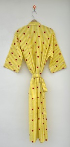 High Selling Summer Cotton <b>Kimono</b> <b>Robe</b> <b>Long</b> Sleeve Full Length V-neck Beach Wear Hotel Use - Product Image 5