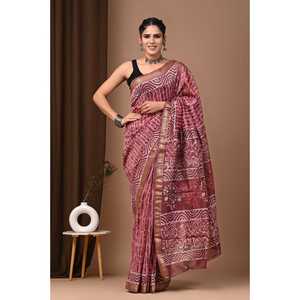 Sari en soie satinée MAHESWARI pour un usage quotidien - Product Image 1