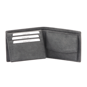 Portefeuille court en cuir pour homme avec impression par sublimation personnalisée, fermeture ouverte, personnalisable, cuir véritable vintage, blocage RFID, polyester - Product Image 3