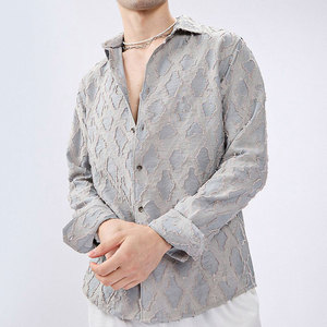 Camisas de Hombre Personalizadas al por Mayor 2026-27, Camisas Casuales de Manga Larga a Cuadros de Algodón, Camisas Formales de Vestir para Negocios, Camisa de Color Puro para Hombre - Product Image 1
