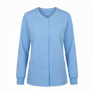 Chaqueta de Enfermería Moderna con Colores Personalizados, Cuello Redondo, Manga Larga, Abrigo Cálido con Puños Acanalados, Uniformes de Hospital - Product Image 2