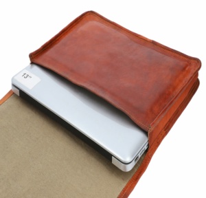 Latest Design 100% Pure Leather Laptop Bags 13" MacBook Pro <strong>Notebook</strong> Case Vintage Brown Leather Large Capacity <strong>Document</strong> Bag - Product Image 6