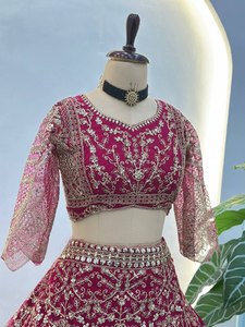 Latest Women Traditional Butterfly Net Lehenga Choli with <b>Sequins</b> Embroidery and Recycled <b>Materials</b> Net Dupatta Set for Party - Product Image 2