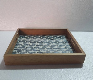 Meilleure vente de haute qualité fabriqué à la main plateau vadrouille nouveau plateau de service beau plateau à thé décor en bois plateau décor de Table - Product Image 1