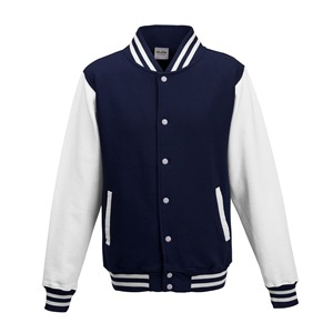 <b>Men's</b> Black White Varsity <b>Jacket</b> Fleece Material Turn-down Collar Regular Fit Autumn Casual Wear - Product Image 3