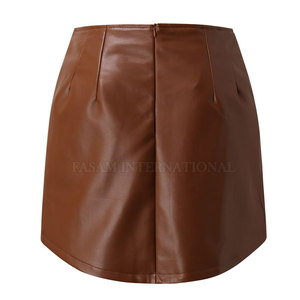 Vente en gros de jupes en cuir pour femmes, créez votre propre produit, nouveaux modèles de jupes en cuir pour femmes - Product Image 2