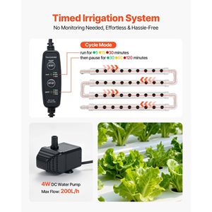 Sistema di Coltivazione Idroponica a 3 Livelli con 108 Siti in Tubi UPVC, Kit con Irrigazione Temporizzata e Protezione Solare per Giardinaggio Domestico e Commerciale - Product Image 4