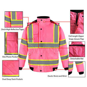 เสื้อแจ็คเก็ตนิรภัยฤดูหนาวดีไซน์ใหม่คุณภาพสูง พร้อมโลโก้ด้านหน้า ระบายอากาศได้ดี มองเห็นได้ชัดเจน ราคาขายส่ง - Product Image 4