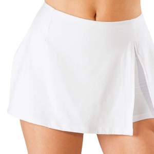 Falda cruzada blanca de cintura alta para mujer con pantalones cortos incorporados, ropa deportiva atlética, diseño plisado transpirable, para todas las estaciones - Product Image 5