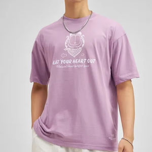 เสื้อยืดโอเวอร์ไซส์ทรงหลวม ผ้าคอตตอนหนา 300 แกรม พิมพ์โลโก้ สไตล์สตรีทแวร์ สำหรับผู้ชาย - Product Image 1