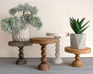 Handmade Acacia Wood Eco-Friendly Cake Stand Rustic Circle Shape Dishwasher Safe Lid-Multifunctional Cake Holder Dessert Set - Product Image 3