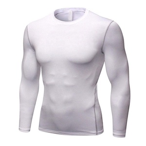 Camiseta Deportiva de Manga Larga para Hombre, de Alta Calidad, en Spandex y Poliéster, de Secado Rápido, con Logotipo Estampado por Transferencia Térmica en la Parte Delantera - Product Image 3