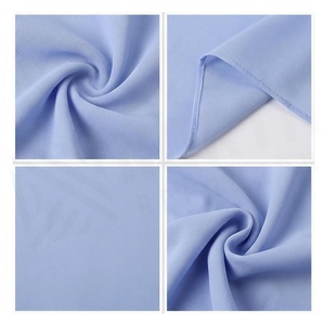 Écharpe en mousseline de soie bleu clair pour femme, longue, couleur unie, style simple, toutes saisons, accessoire de tous les jours - Product Image 4