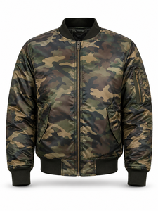 Veste d'hiver pour homme de haute qualité, style streetwear, col montant, séchage rapide, non-tissé, 100% coton, nylon, daim, fermeture éclair, couleur unie - Product Image 1