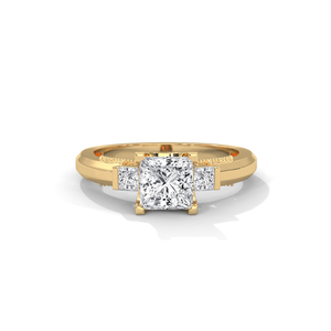 Bague en diamant de laboratoire taille princesse certifiée IGI, solitaire, pour fiançailles et mariage, pour femme - Product Image 1