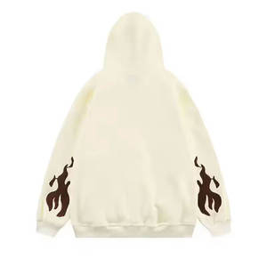 เสื้อฮู้ดสไตล์โกธิคผู้ชาย ทรงโอเวอร์ไซส์ สีดำล้วน สำหรับฤดูหนาว สตรีทแวร์ ผ้าถัก คอตตอน มีฮู้ด ทรงปกติ - Product Image 4
