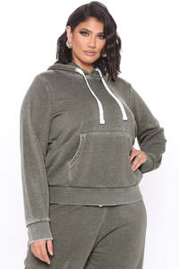 Sudadera con Capucha para Mujer, Gris, Mezcla de Algodón, Tejida, con Bolsillos, Logotipo Frontal, Estilo Casual Urbano para Otoño - Product Image 4