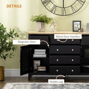 Credenza Moderna in Rovere Nero con Ripiani Regolabili per Villa, Fattoria, Magazzino, Cucina e Soggiorno - Product Image 6